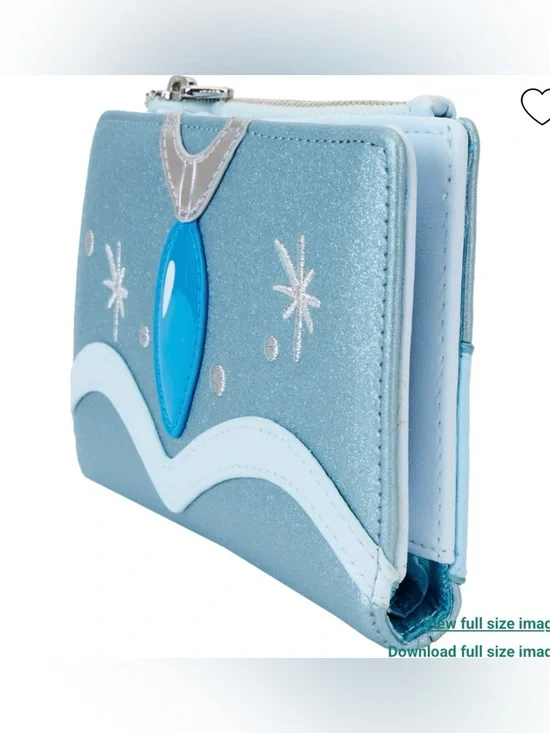 Loungefly Disney Princess and the Frog Tiana Gown Glitter Cosplay Flap Wallet - Picture 3 of 8